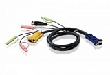 КВМ-кабель с интерфейсами передачи звука, USB, VGA и разъемом SPHD 3-в-1 (3м)