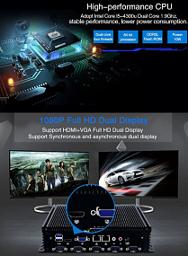 Промышленный  безвентиляторный компьютер IWILL IBOX-205 Plus