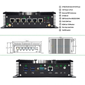 Промышленный мини‑ПК‑фаервол VENOEN (Hystou) P09 на базе процессоров Intel